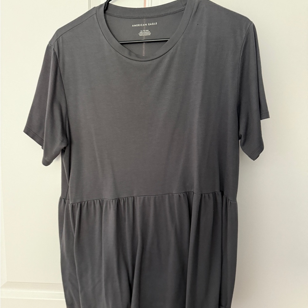 American Eagle Outfitters Charcoal Short Sleeve Top